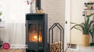 Moderner Kaminofen in Neubau