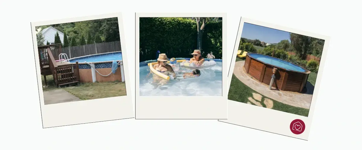 Polaroids von verschiedenen Aufstellpools