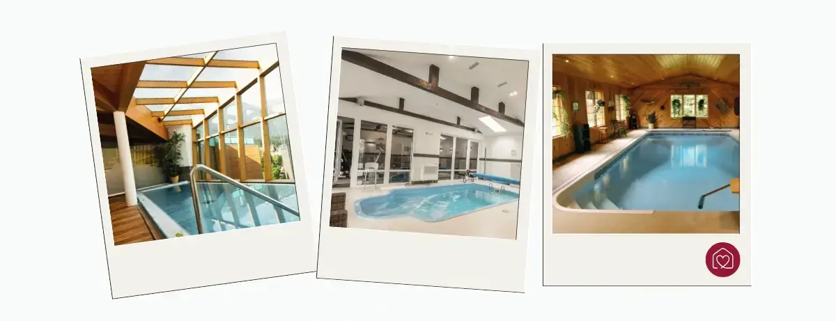 Polaroids mit verschiedenen Indoor Pools