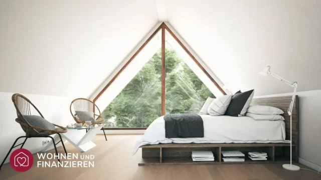 Ausgebauter Dachboden mit Bett