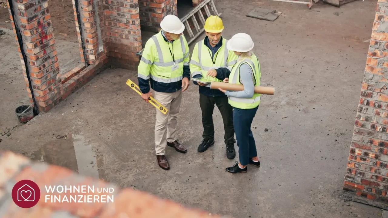 Architekten besprechen sich auf der Baustelle