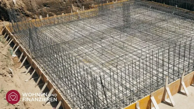 Beton einer Grundplatte